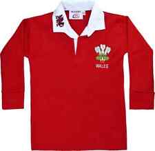 Childrens Wales Rugby Shirt Unisex Full Sleeve  Size 3 months to 13 Yrs.