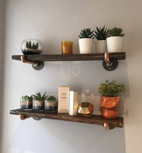 Pair copper pipe - copper, shelf