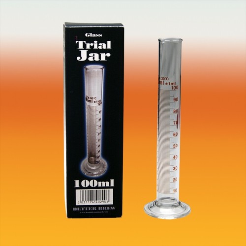 Graduated glass trial jar 100 - graduated,