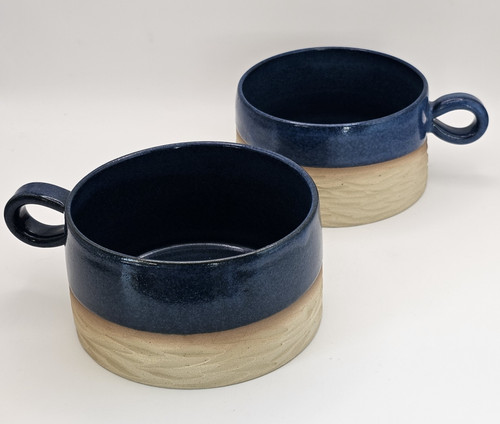 Studio pottery soup bowls with - studio,