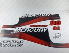 Mercury 90 hp Four Stroke outboard engine decals RED sticker set reproduction