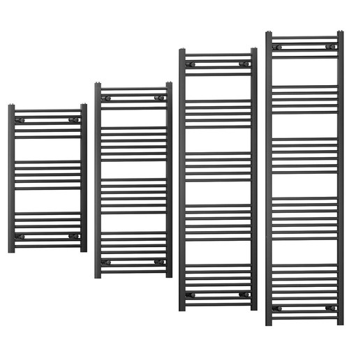 Towel radiator black - black, matt