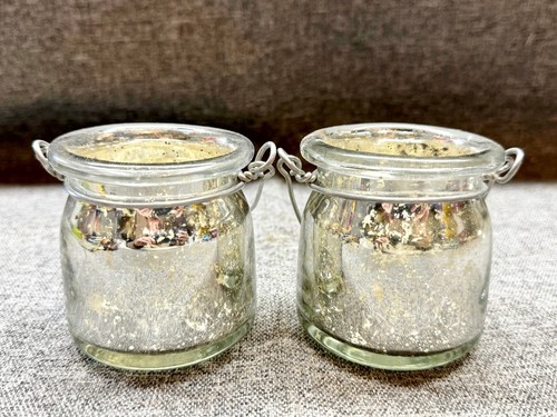 Vintage mercury glass votives - vintage,