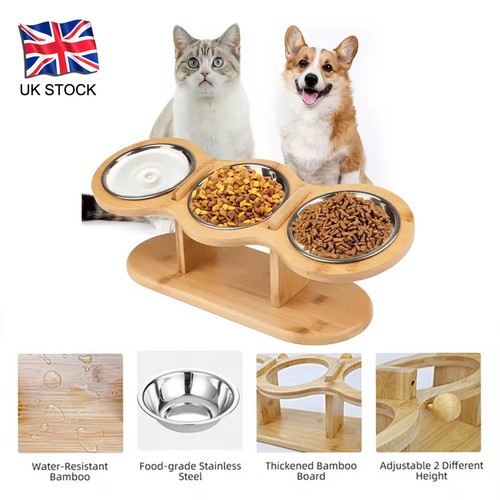Elevated wooden pet bowl stand - pet,