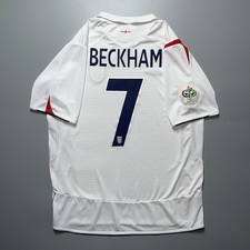 ENGLAND UMBRO 2006 WORLD CUP FOOTBALL SOCCER HOME JERSEY #7 BECKHAM SIZE “L”