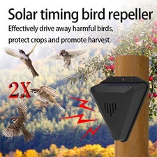 2X Solar motion detector alarm emits loud dog barking and gunshot sounds UK