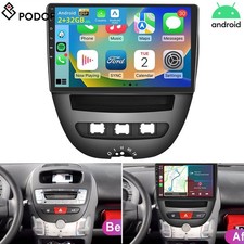 For Toyota Aygo Citroen C1 Peugeot 107 Car Stereo Android 15 GPS Sat Nav WiFi BT RDS