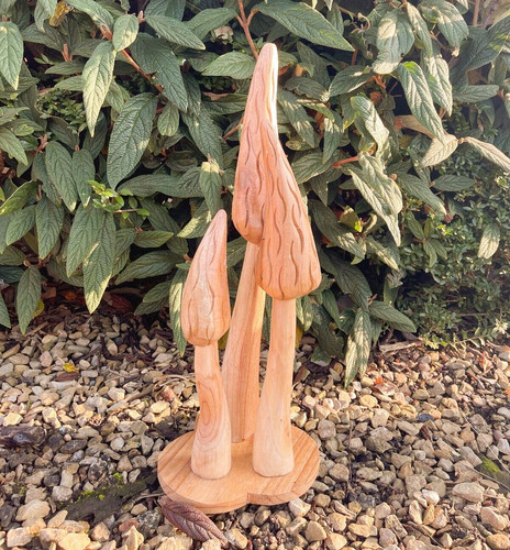 Wooden carved mushrooms - carved, on