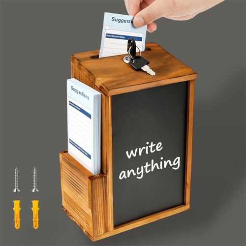 Lockable wooden ballot box - wooden,
