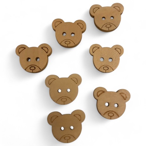 18mm teddy bear head wooden - teddy,