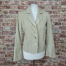 Avoca Anthology Jacket Blazer Womens Size 2 UK 10 Champagne Gold Satin Floral