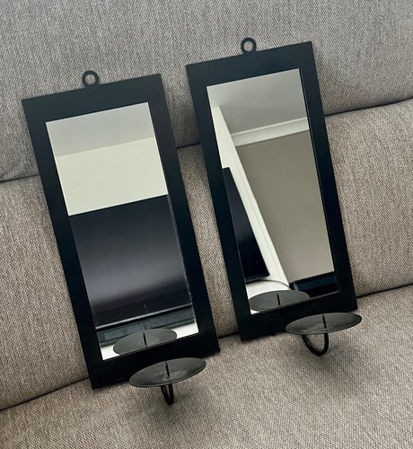 Pair mirrored black wall - pair,
