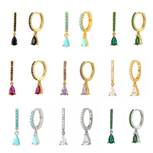 Dangle earrings huggie crystal - dangle,