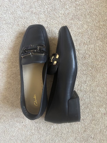 Clarkes black shoes loafer - black, shoes/loafer