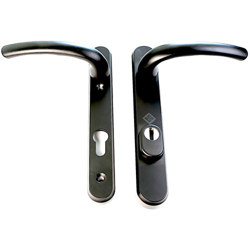 Black door handle upvc pas - black,