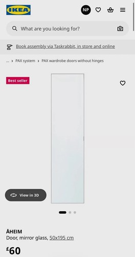 Ikea åheim mirrored wardrobe - ikea,