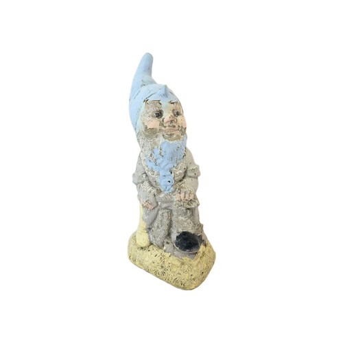 Vintage garden gnome cement - vintage,