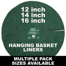 HANGING BASKET PLANTER LINERS 12" 14" 16" INCH NATURAL GREEN FIBRE DIA.18-21-24