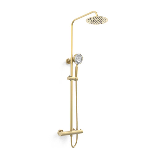 Brushed brass round - brass,