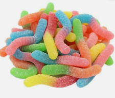 Bebeto Sour Neon Worms Multicolour Halal Jelly Sweets Full Bag 1kg