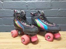 SFR Rio Roller Passion Quad Skates Size 3 UK Retro Black Colourful Skating