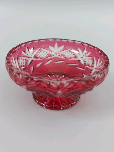 Vintage cranberry cut clear - cranberry, cut-to-clear