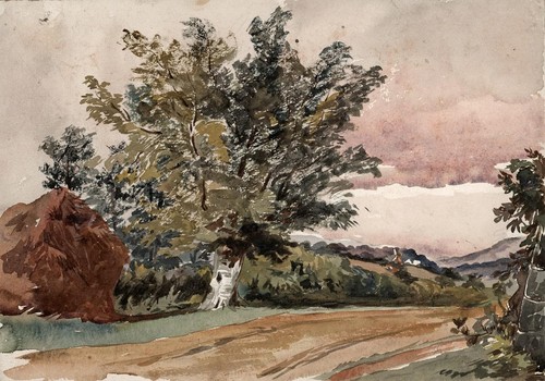 Antique watercolour painting - antique,