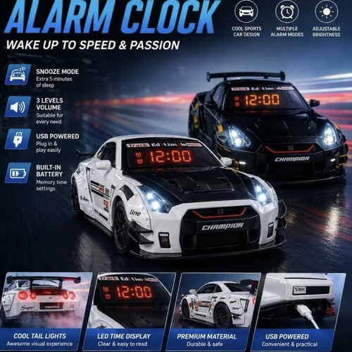 Sports hyper car alarm clock - sports,