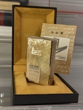 Vintage S.T. Dupont Line 1 Large Gold Diamond Head Lighter Rare Factory Sealed