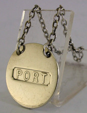 SAMPSON MORDAN STERLING SILVER PORT DECANTER BOTTLE LABEL 1924 BARWARE