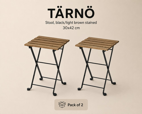 Ikea tärnö stool black - black, light