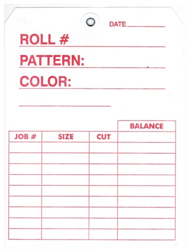 Carpet roll tag - roll, lines