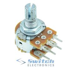 Dual Gang Linear 16mm Stereo Splined Potentiometer Pot - 1KΩ to 1MΩ