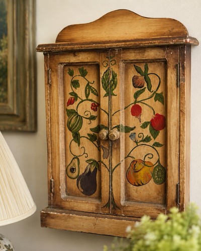 Vintage hand painted wooden - painted,