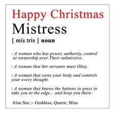 Christmas Card for Mistress 