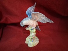 Antique Vintage Crown Staffordshire Bird Bone China Hand Painted Parrot Figure