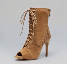 Women Ballroom Latin Dance Shoes Boots 7.5cm Heels for Salsa, Bachata- Worn Once