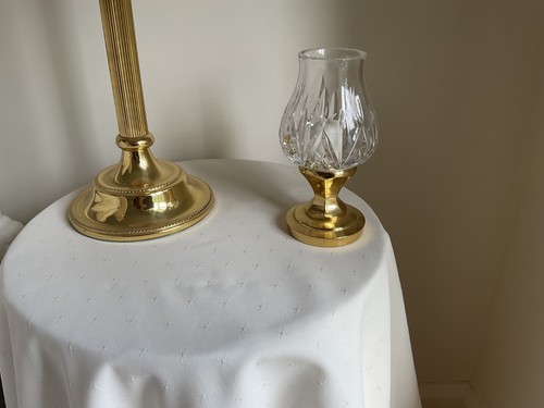 Waterford brass hurricane lamp