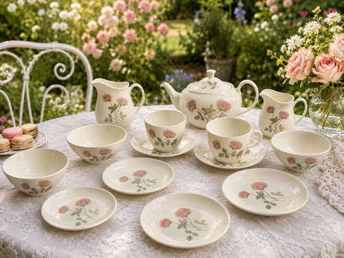 Wedgwood flame rose bone tea - wedgwood,