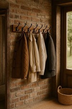 Rustic Dark Oak Coat Rack –