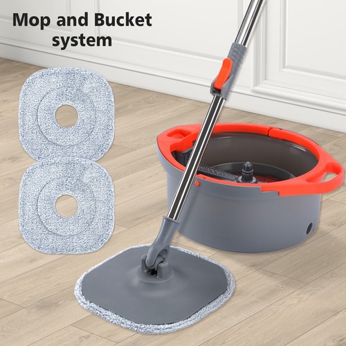 Spin mop and bucket system - and,