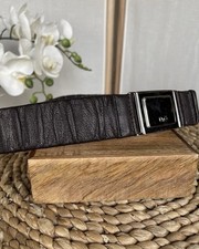 Dolce Gabbana brown ruched leather belt 95 cm/ 38"