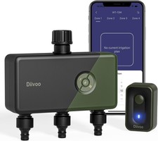 Diivoo WiFi Water Timer 3 Zones, Smart Sprinkler Hose Tap Timer with APP & Alexa