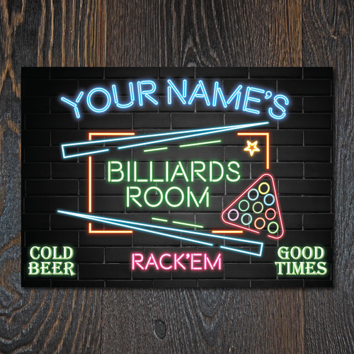 Personalised billiards neon - billiards,
