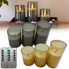3PCS Pillar Candles with Remote Control and Timer LED Candles Flameless Candles