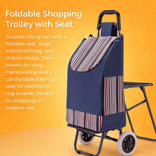 Foldable shopping trolley - shopping, with