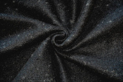 Black boiled wool cashmere - black,
