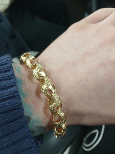 Gold tulip belcher bracelet - tulip,