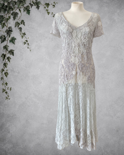 Vintage silver grey lace - vintage,