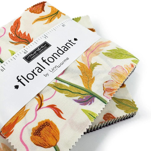 Moda floral fondant charm - floral,